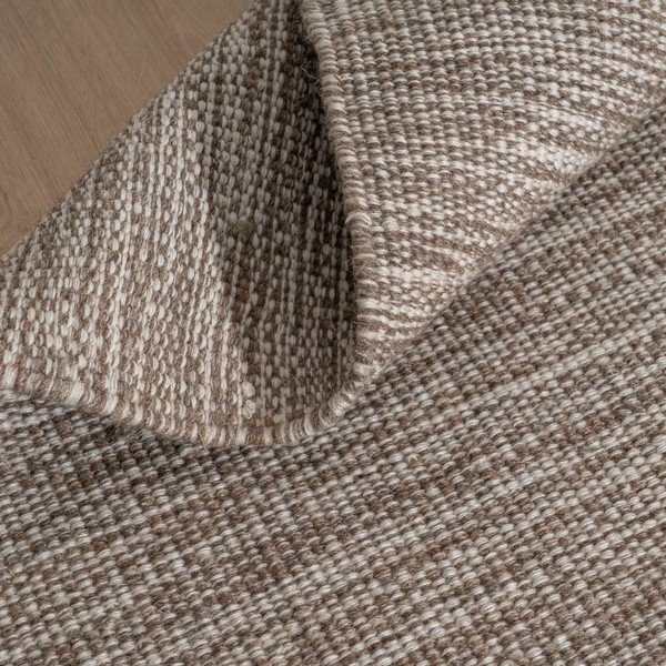 Covor maro reversibil din amestesc de lână 80x150 cm – Ixia-image-2