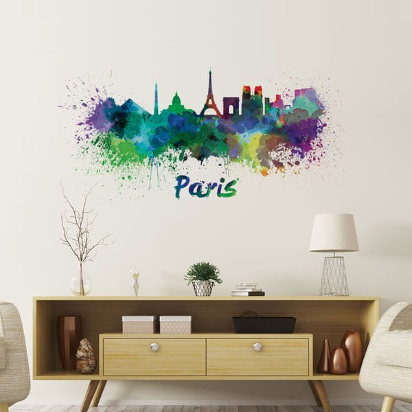 Autocolant de perete Ambiance Paris Design Watercolor, 40 x 85 cm