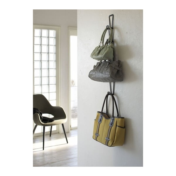 Cuier pentru genți cu 6 cârlige YAMAZAKI Kanazawa, negru-image-1