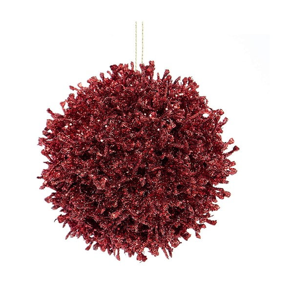 Set 6 decorațiuni din plastic pentru Crăciun DecoKing Coral, roșu vin