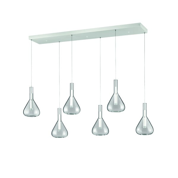 Lustră albă LED cu abajur din sticlă Cipera – CINQUE-image-1