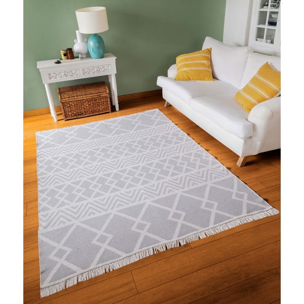 Covor din bumbac Oyo home Duo, 160 x 230 cm, alb-gri-image-3