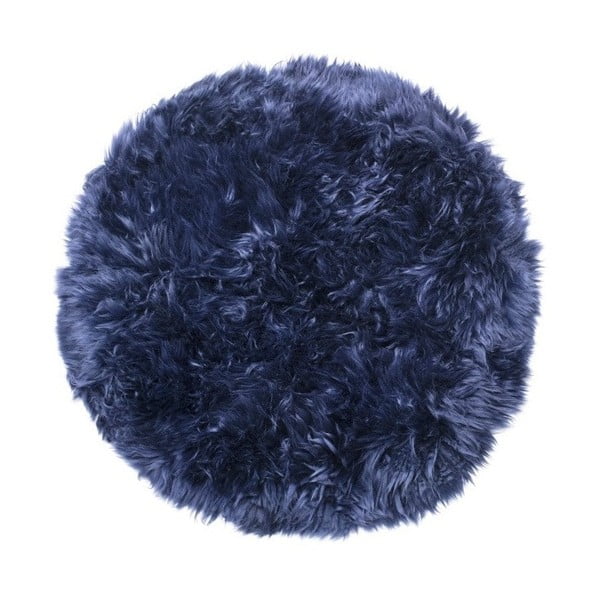 Covor rotund din blană de oaie Royal Dream Zealand, ø 70 cm, albastru