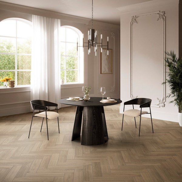 Masă de dining rotundă cu blat negru ø 120 cm Zuri – MOME-image-1