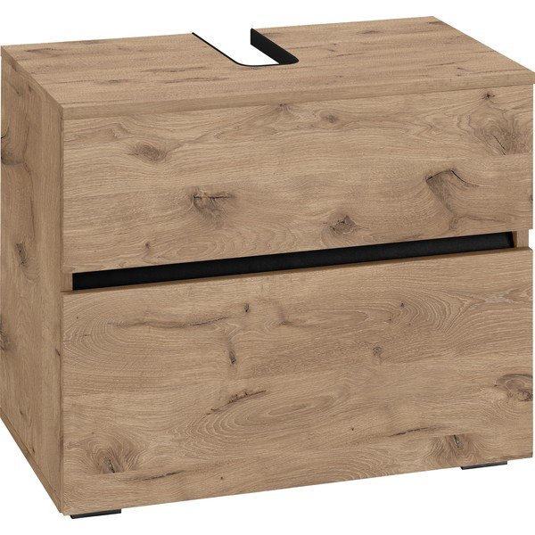 Dulap sub chiuvetă în culoare naturală cu aspect de lemn de stejar 60x55 cm Wisla – Støraa-image-2