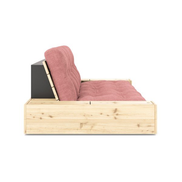 Canapea roz extensibilă cu tapițerie din catifea reiată  244 cm Base – Karup Design-image-3