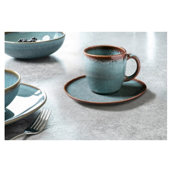 Ceașcă din gresie ceramică Villeroy & Boch Like Lave, 190 ml, turcoaz - maro-image-2
