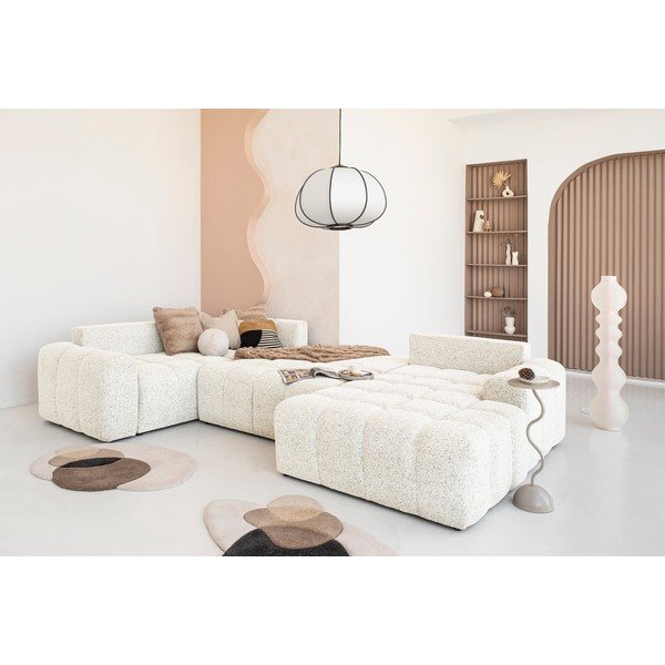 Colțar modular crem extensibil/cu spațiu de depozitare (cu colț pe partea stângă) Lulu – Miuform-image-1