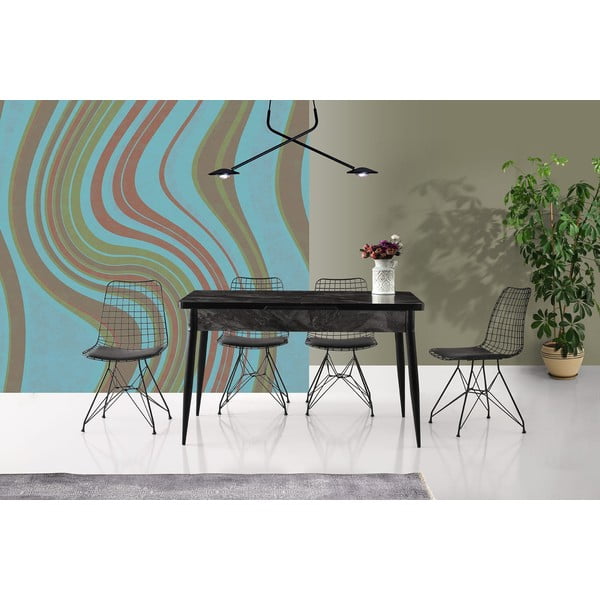 Scaune de dining negre 2 buc. din metal Tivoli – Kalune Design-image-1