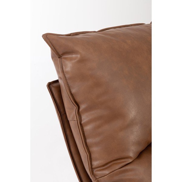 Fotoliu maro coniac cu spațiu de depozitare cu tapițerie din imitație de piele Alanez – Bizzotto-image-1
