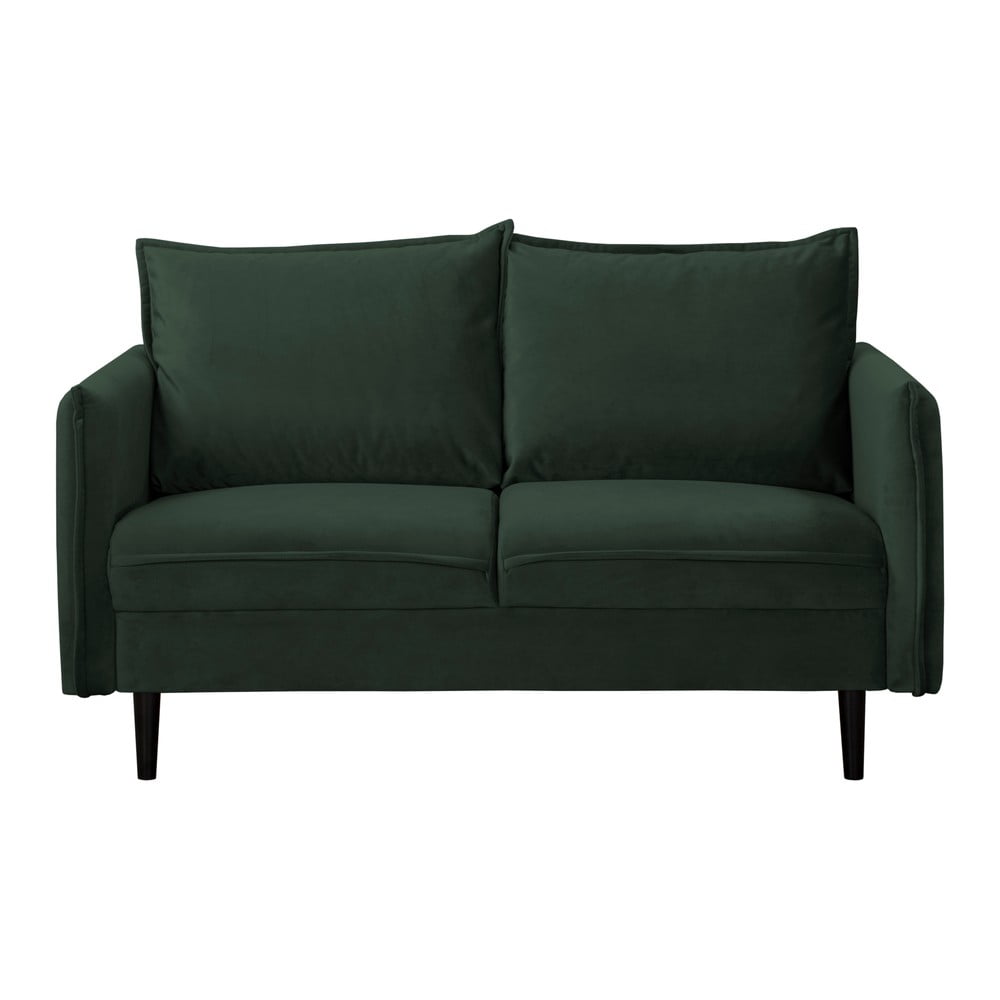 Canapea verde-închis cu tapițerie din catifea 138 cm Juli – Ropez