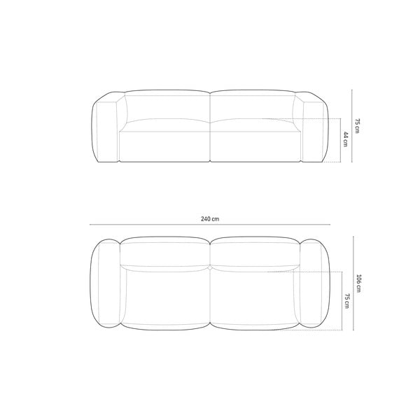 Canapea modulară verde cu tapițerie din catifea 240 cm Martina – Micadoni -image-4
