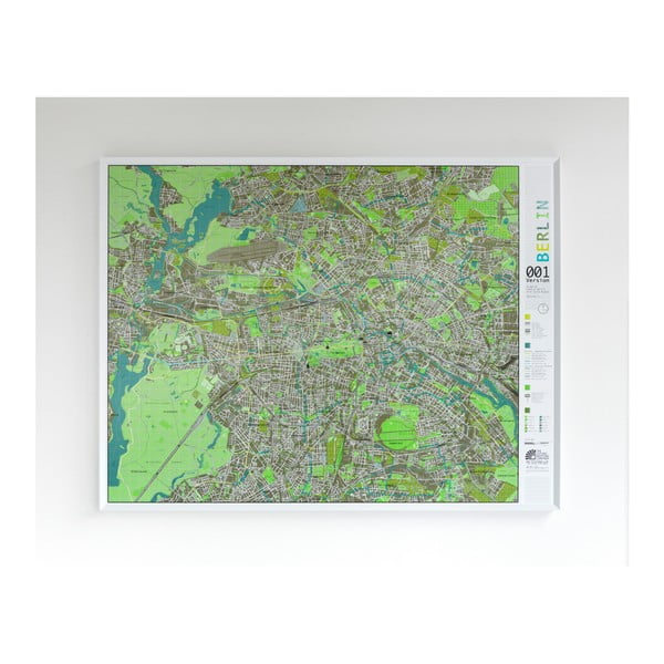 Harta Berlinului Street Map, 130 x 100 cm, verde, magnetică
