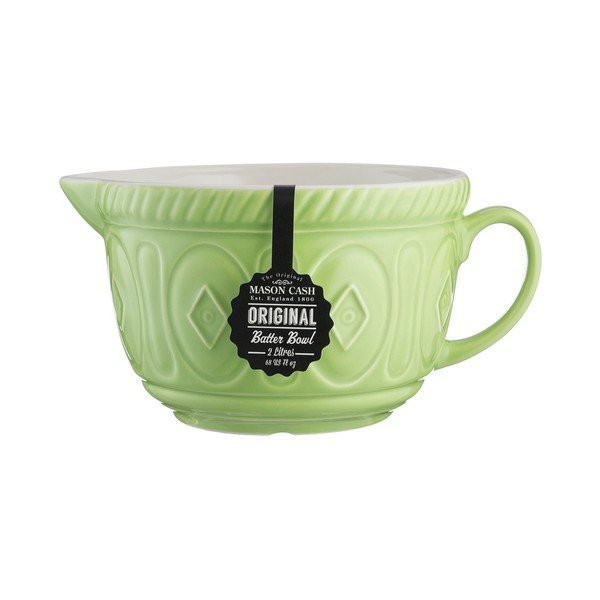 Bol din ceramică cu gură de scurgere Mason Cash Batter, 2 l, verde deschis-image-1
