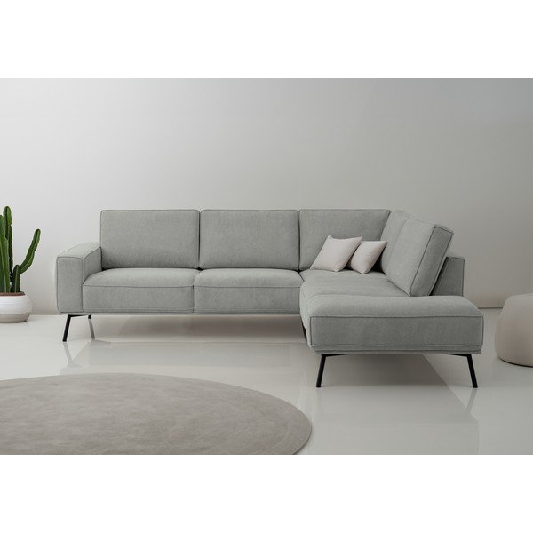 Colțar gri deschis cu tapițerie din chenille (cu colț pe partea dreaptă/în formă de ”L”) Amsterdam – Scandic-image-1