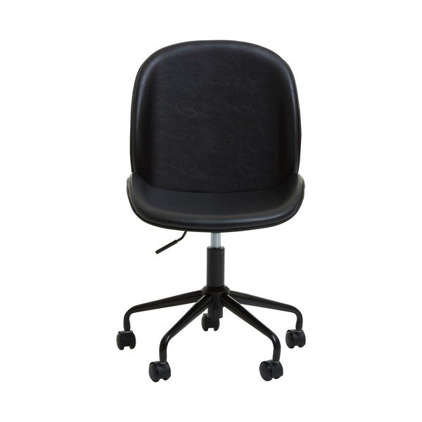 Scaun de birou negru din imitație de piele Clinton – Premier Housewares-image-2