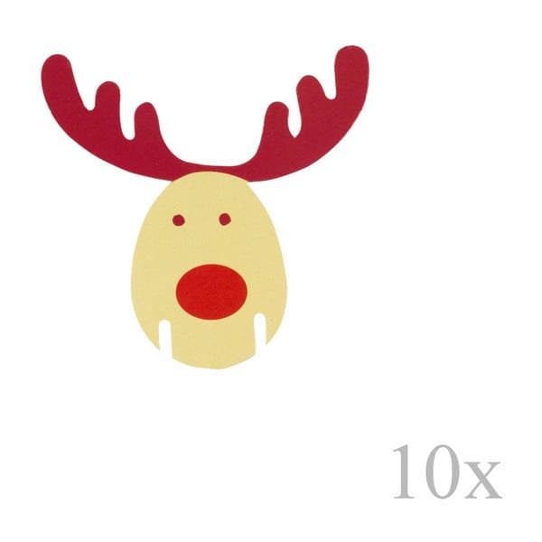 Set 10 ornamente pentru pahar Neviti Rocking Rudolf