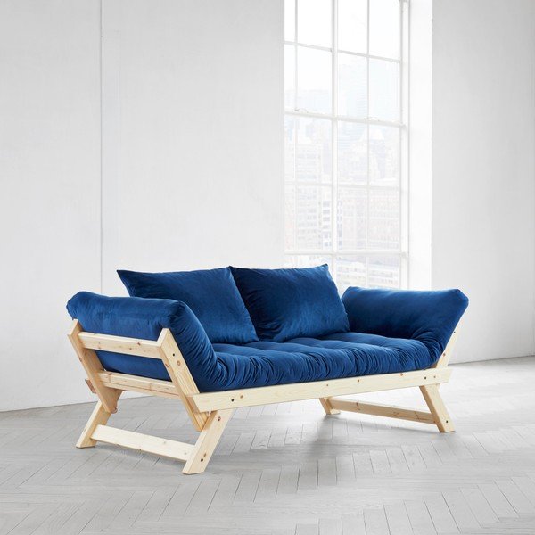Canapea extensibilă Karup Bebop Natural/Velvet Navy-image-1