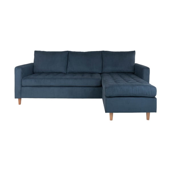 Colțar reversibil cu husă din reiat House Nordic Firenze, albastru închis-image-1