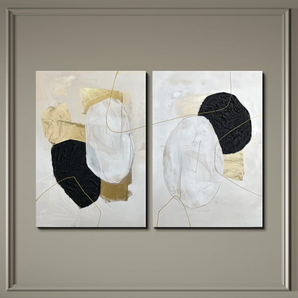 Set de tablouri cu detalii pictate manual 2 buc. 50x70 cm Crystal – Styler-image-3