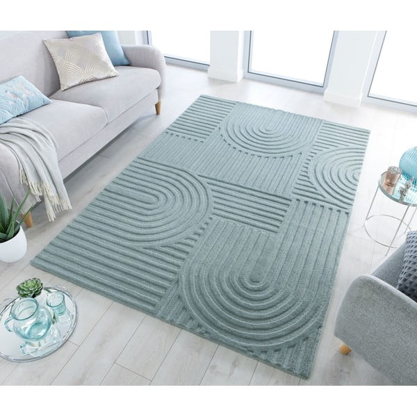 Covor turcoaz țesut manual din lână 200x290 cm Zen Garden – Flair Rugs-image-1