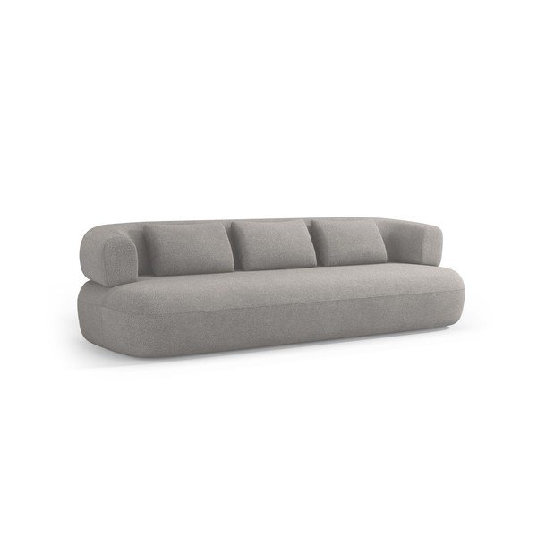 Canapea gri deschis cu tapițerie din țesătură bouclé 200 cm Jenny – Micadoni 