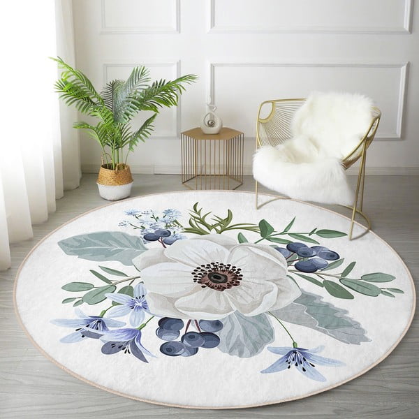 Covor rotund  lavabil adecvat și  pentru aspiratoare robot   ø 120 cm Comfort – Mila Home-image-1