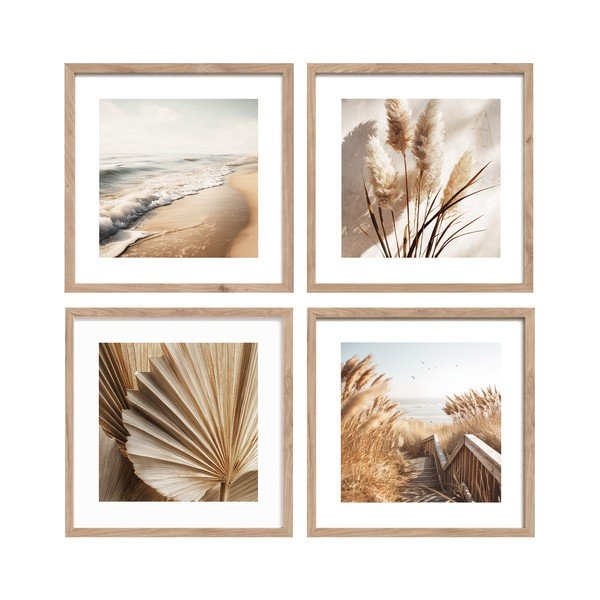 Tablouri cu ramă 4 buc. imprimate 30x30 cm Boho Dreams – Styler