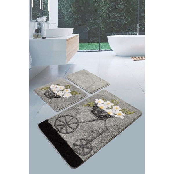 Covorașe de baie gri 3 buc. 100x60 cm Alacati – Foutastic-image-1