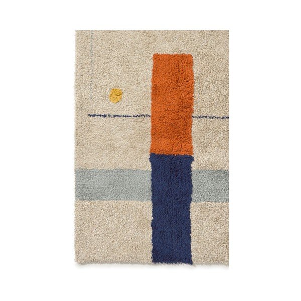 Covor bej lavabil/țesut manual din bumbac 120x160 cm Geometrical Shapes – Lorena Canals-image-4