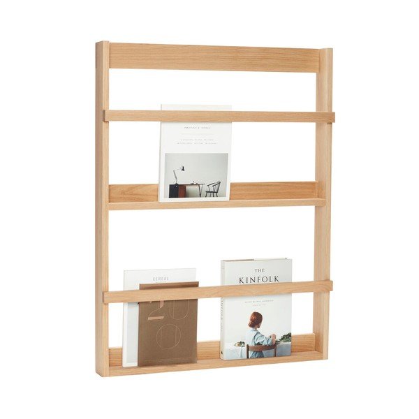 Raft în culoare naturală etajat/pentru fotografii din lemn de stejar 74 cm Display – Hübsch-image-2
