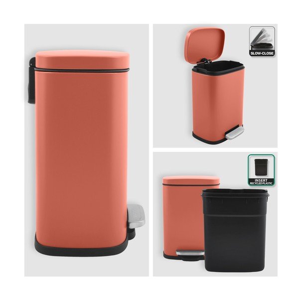 Coș de gunoi teracotă cu pedală din oțel 5 l   Akira – Spirella-image-2