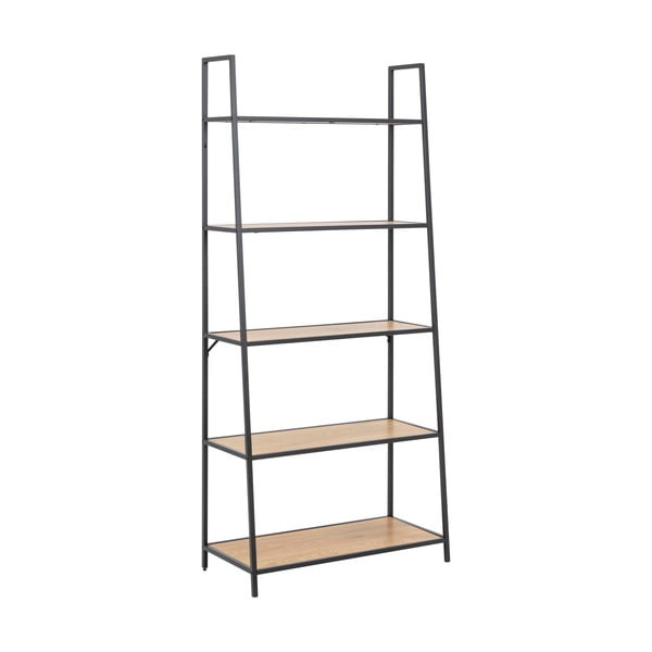 Etajeră neagră/în culoare naturală cu aspect de lemn de stejar 77x175 cm Seaford – Actona-image-2