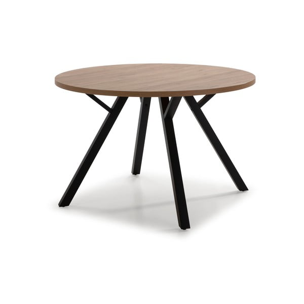 Masă rotundă de sufragerie cu aspect de stejar ø 120 cm Beni - Marckeric-image-1