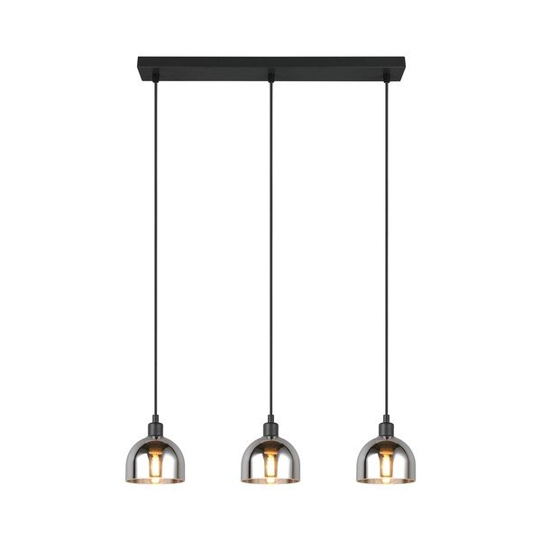 Lustră neagră/argintie cu abajur din sticlă Molly – Reality-image-1