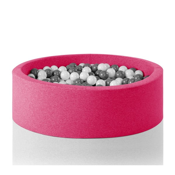 Piscină rotundă pentru copii cu 200 de mingi Misioo, 90 x 30 cm, roz