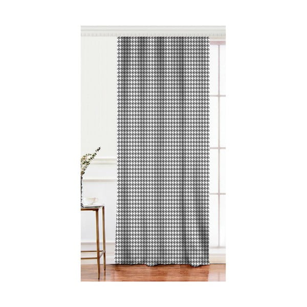 Draperie cu amestec de bumbac Minimalist Home World, 140 x 260 cm, alb - negru