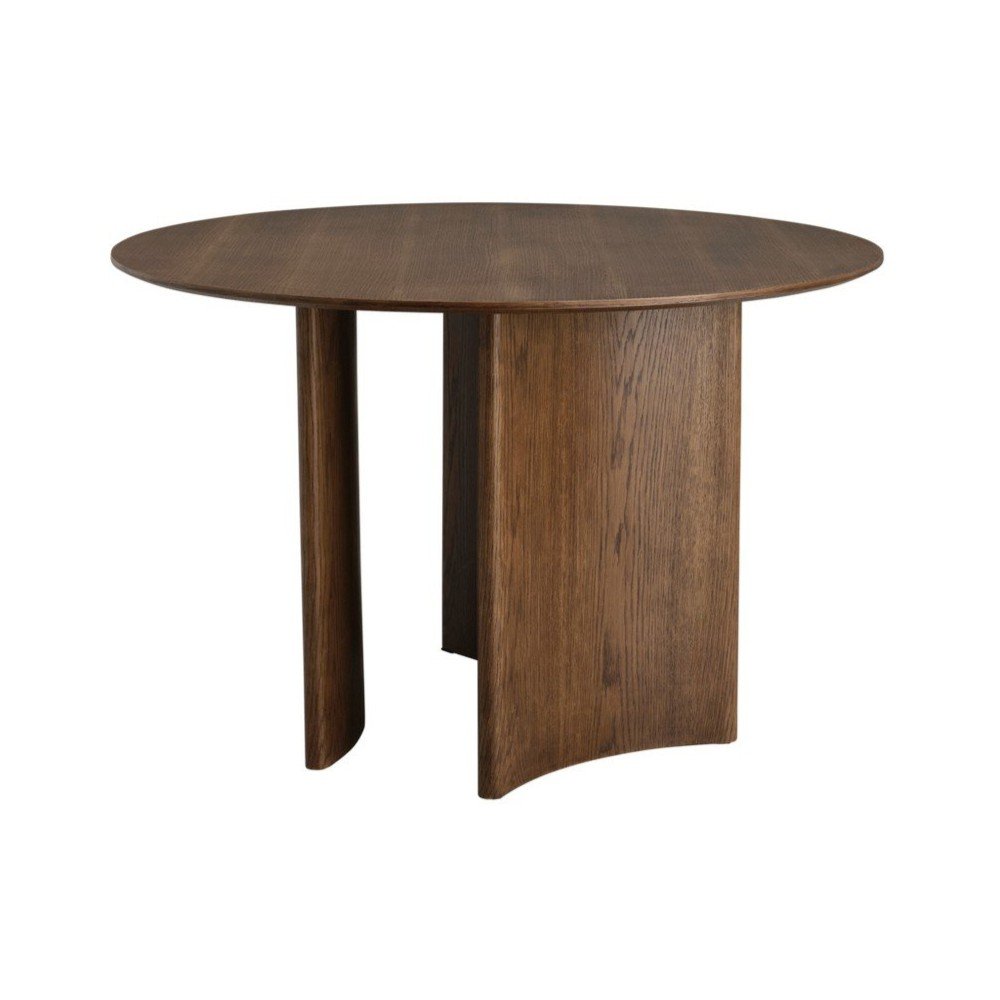 Masă de dining rotundă cu aspect de lemn de stejar ø 120 cm Trillving – Ellos Home