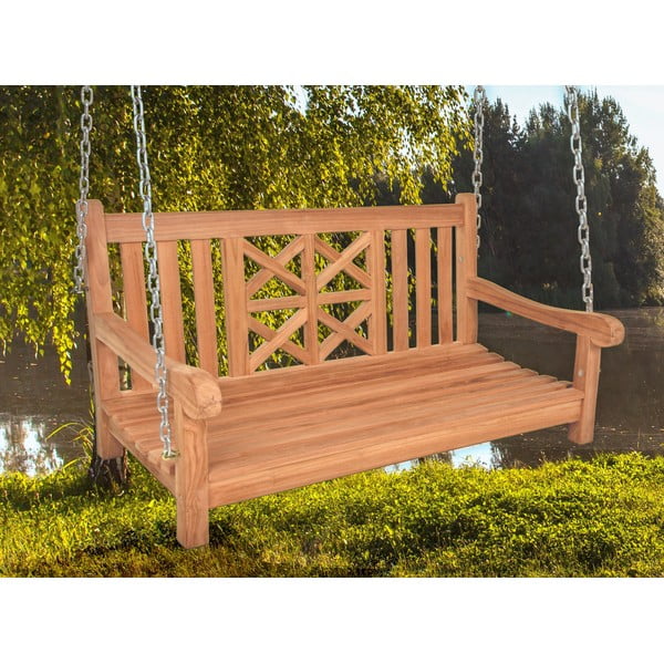 Balansoar de grădină în culoare naturală din lemn masiv Latoa – Garden Pleasure-image-1