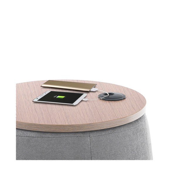 Puf cu spațiu de depozitare Tomasucci Barril, ø 40 cm, gri-image-3