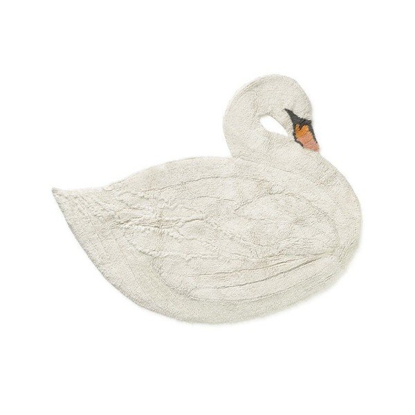 Covor pentru copii crem lavabil/țesut manual din bumbac 100x120 cm Swan – Lorena Canals