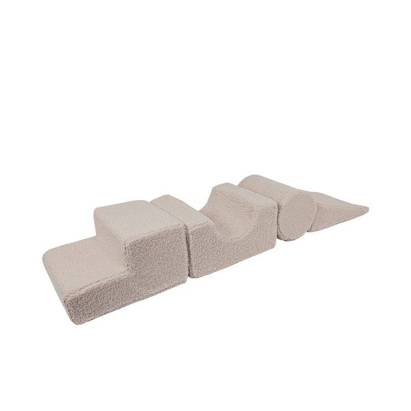 Teren de joacă din spumă gri 4 buc. din material textil înălțime 30 cm 45x170 cm Montessori – Meowbaby-image-2