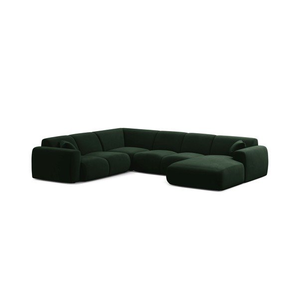 Colțar verde închis cu tapițerie din catifea (în formă de "U") Molino – Micadoni 