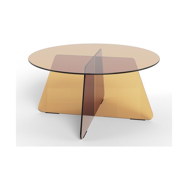 Măsuță de cafea maro rotundă din sticlă ø 80 cm Samos – Actona