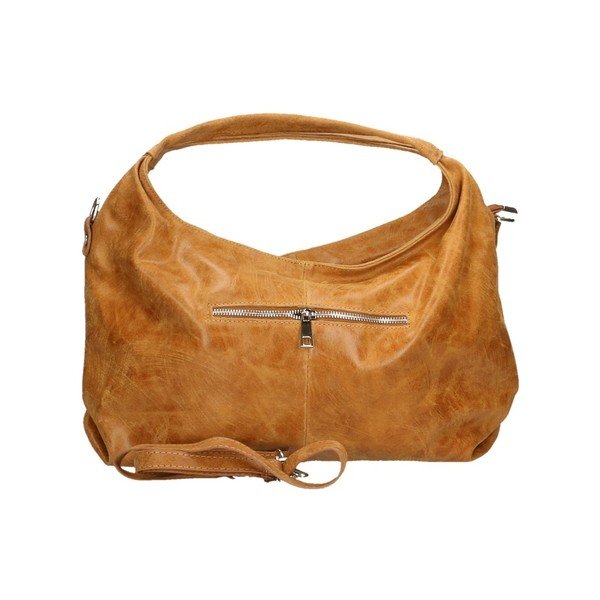 Geantă din piele Chicca Borse Sabina, caramel-image-2