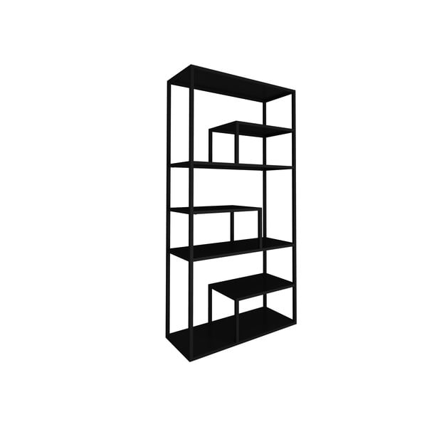 Bibliotecă metalică Canett Lite, înălțime 188 cm, negru-image-2