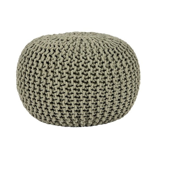 Puf tricotat LABEL51 Knitted, ⌀ 50 cm, verde olive