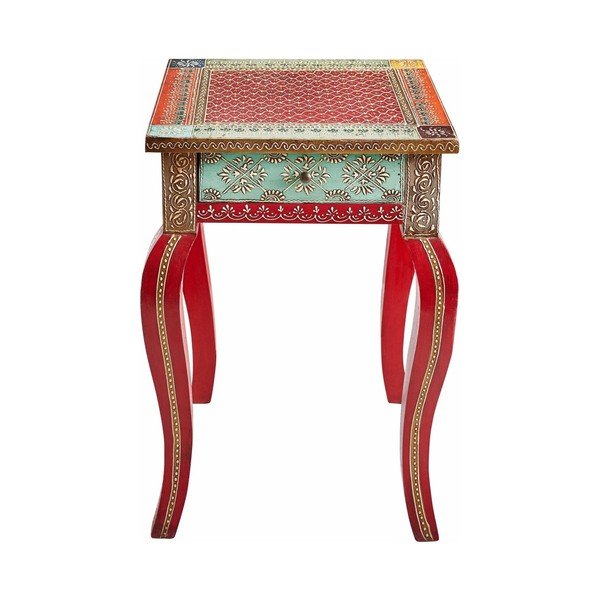 Măsuță auxiliară din lemn de mango Støraa Vito, roșu-image-3