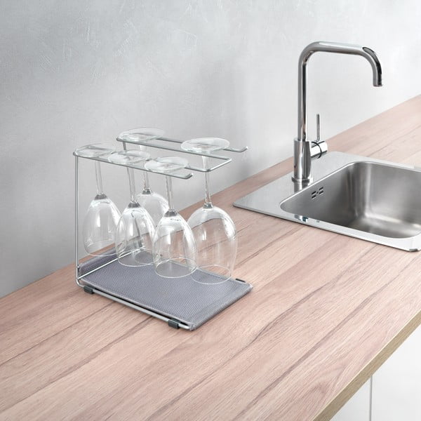 Suport pentru pahare de vin argintiu din oțel Calix – Metaltex-image-4