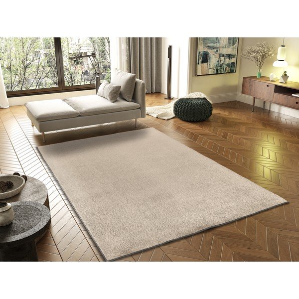 Covor bej din microfibră 120x170 cm Coraline Liso – Universal-image-1